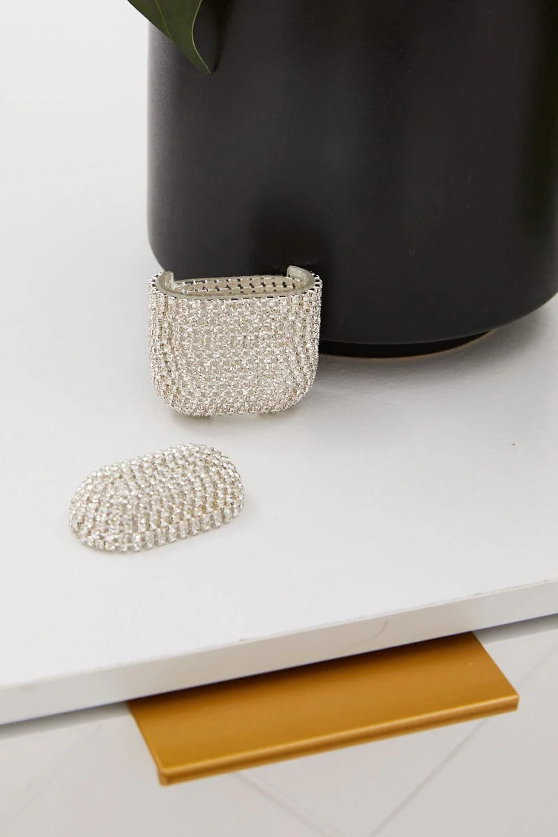 Silver Diamante Air-pod Case