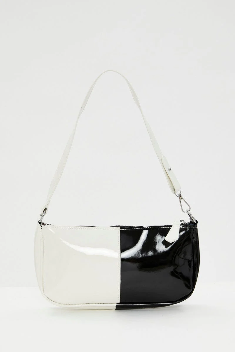 Stripe Half And Half Monochrome Under Arm Bag - Image 3