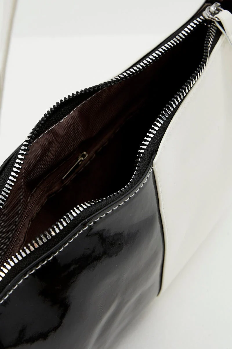 Stripe Half And Half Monochrome Under Arm Bag - Image 4
