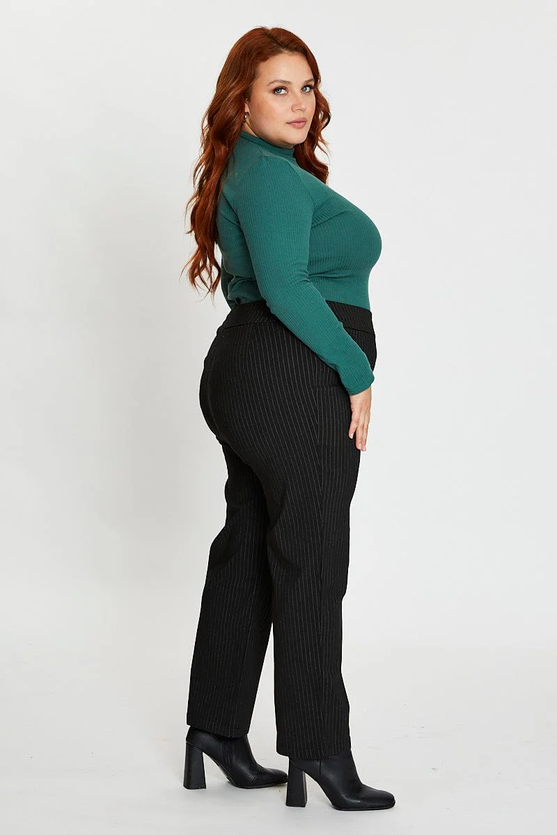 Stripe Mid Rise Work Pant - Image 4