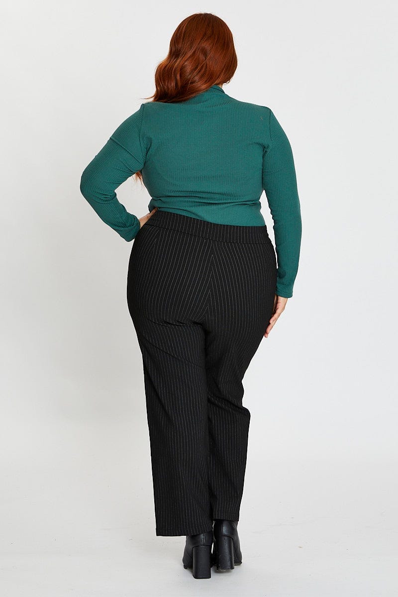 Stripe Mid Rise Work Pant - Image 5