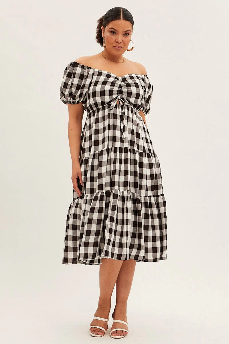 Stripe Midi Dress Short Sleeve Sweetheart Neck Cut Out - Image 3