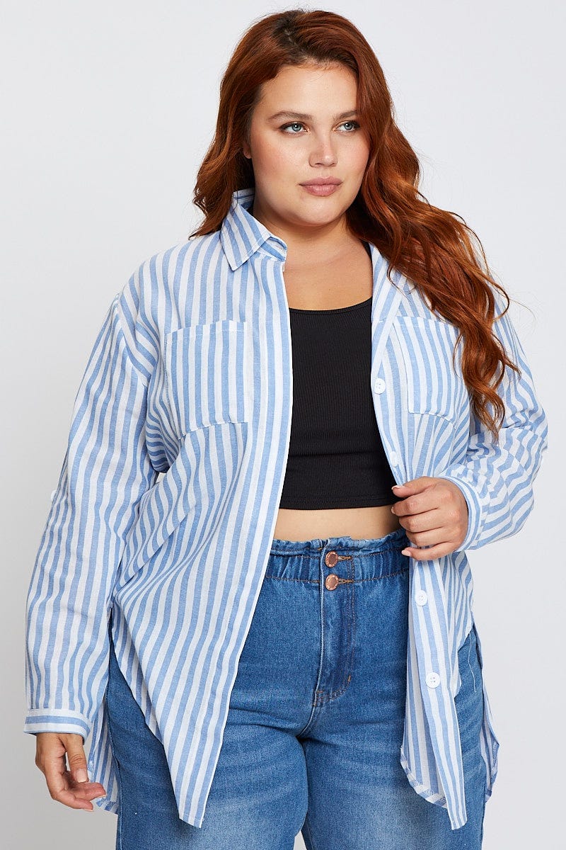 Stripe Oversized Shirt Long Sleeve - Image 3