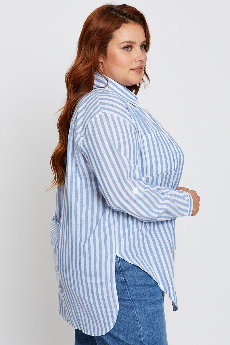 Stripe Oversized Shirt Long Sleeve - Image 4