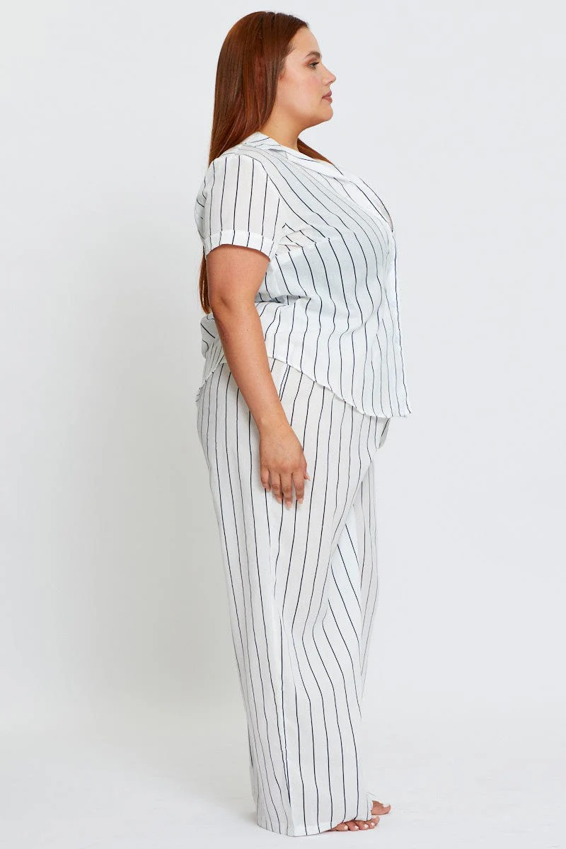 Stripe Pyjama 2 Piece Pj Set - Image 4