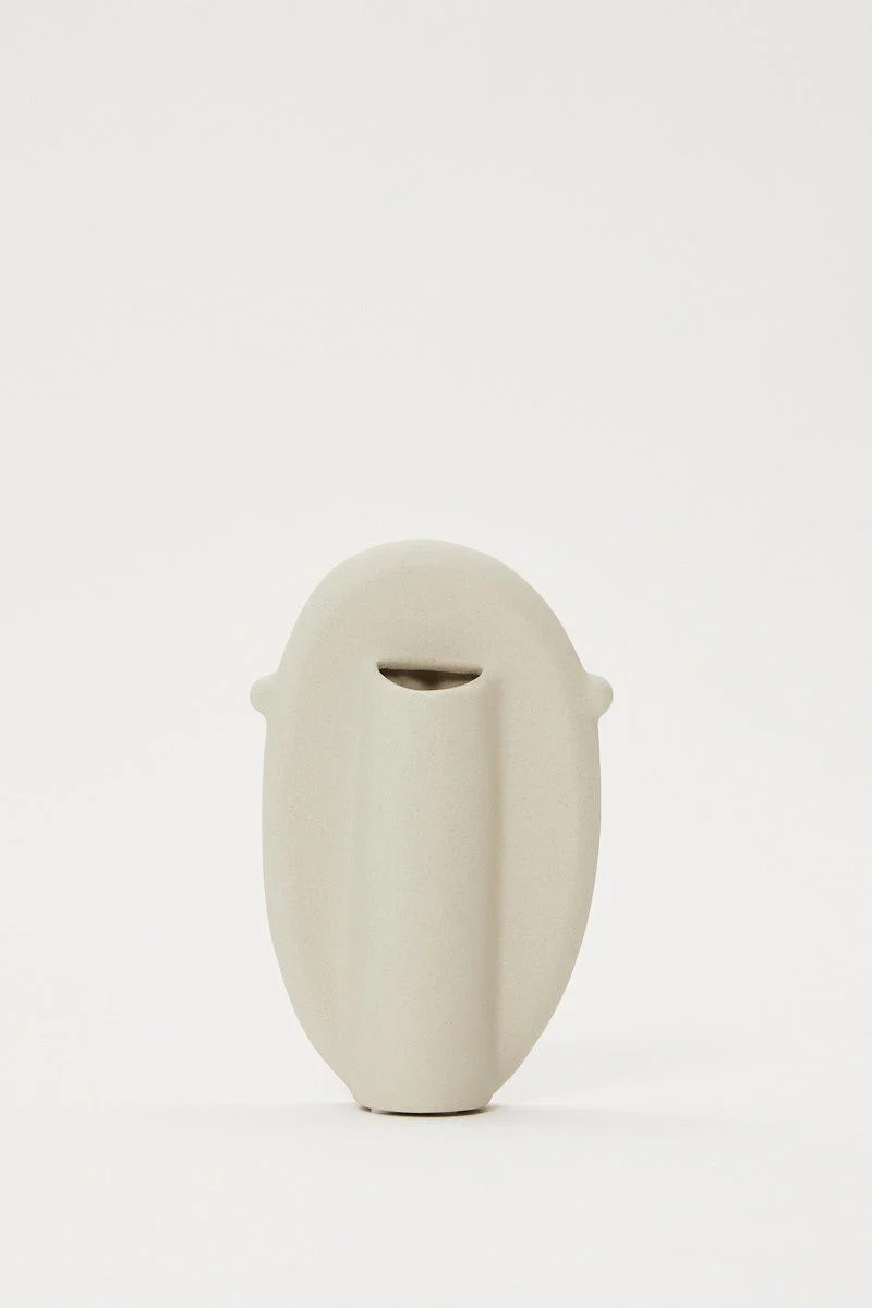 White Abstract Face Vase 19.5Cm Tall By 12Cm Wide - Image 3