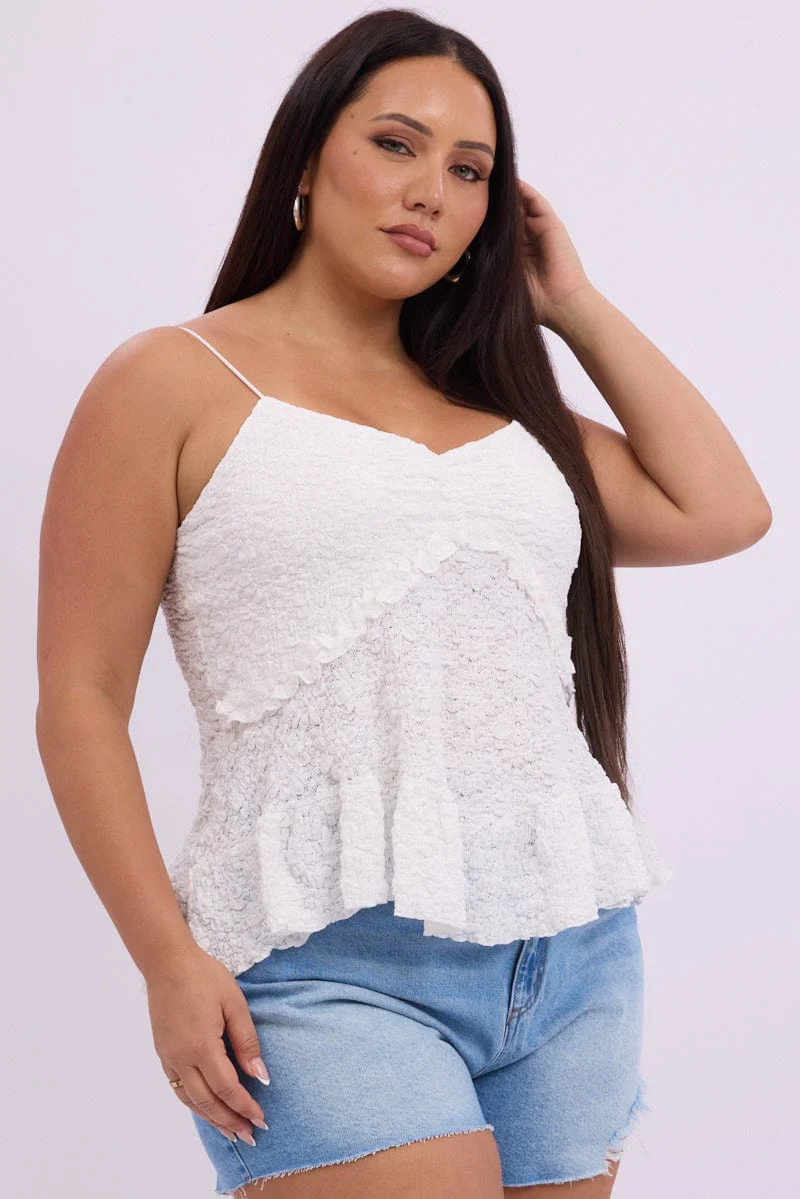 White Baby doll Singlet Top - Image 4