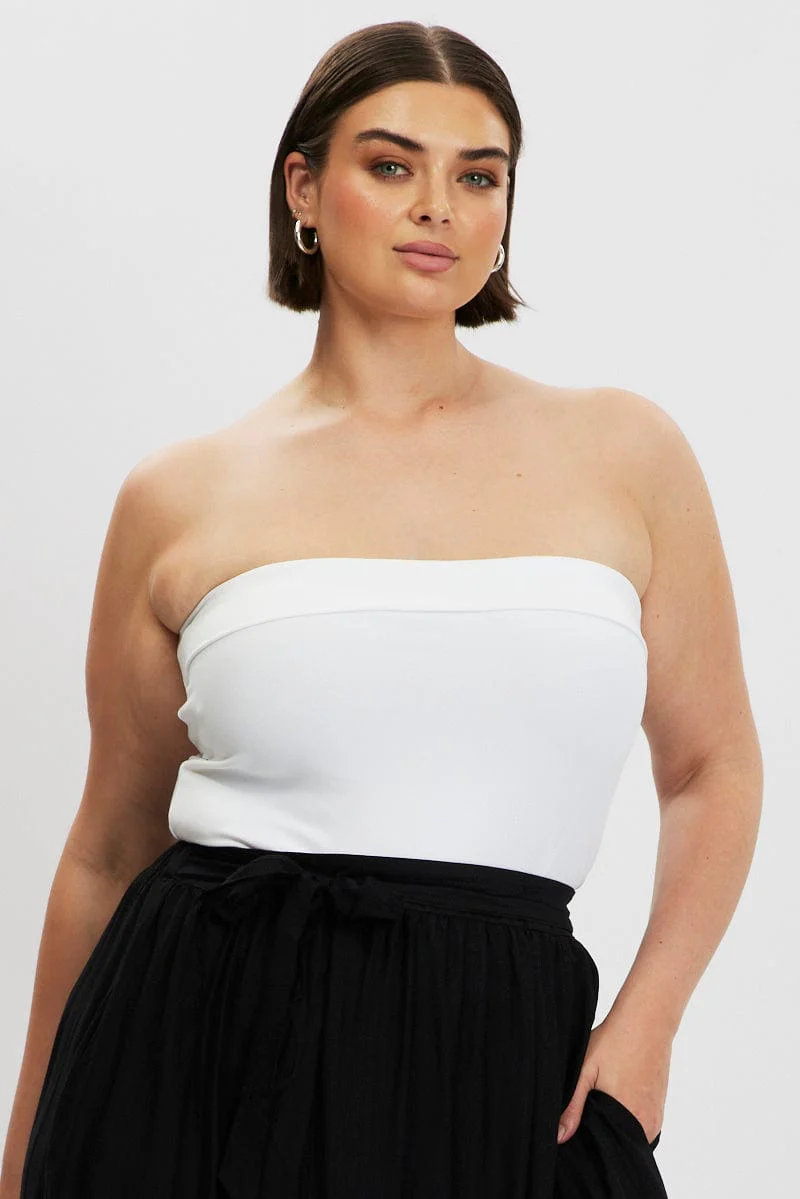 White Bandeau Top Supersoft - Image 3