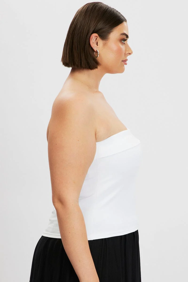 White Bandeau Top Supersoft - Image 4