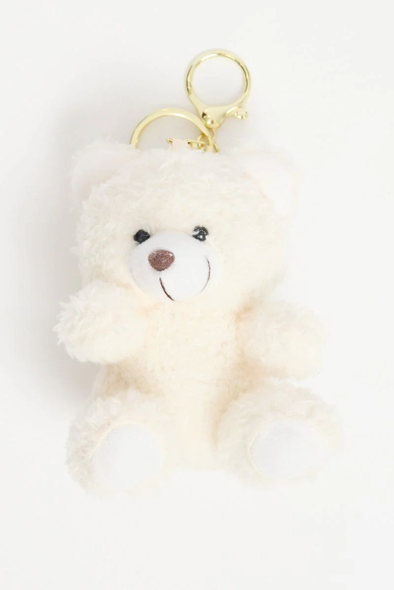 White Bear Keyring Bag Charm