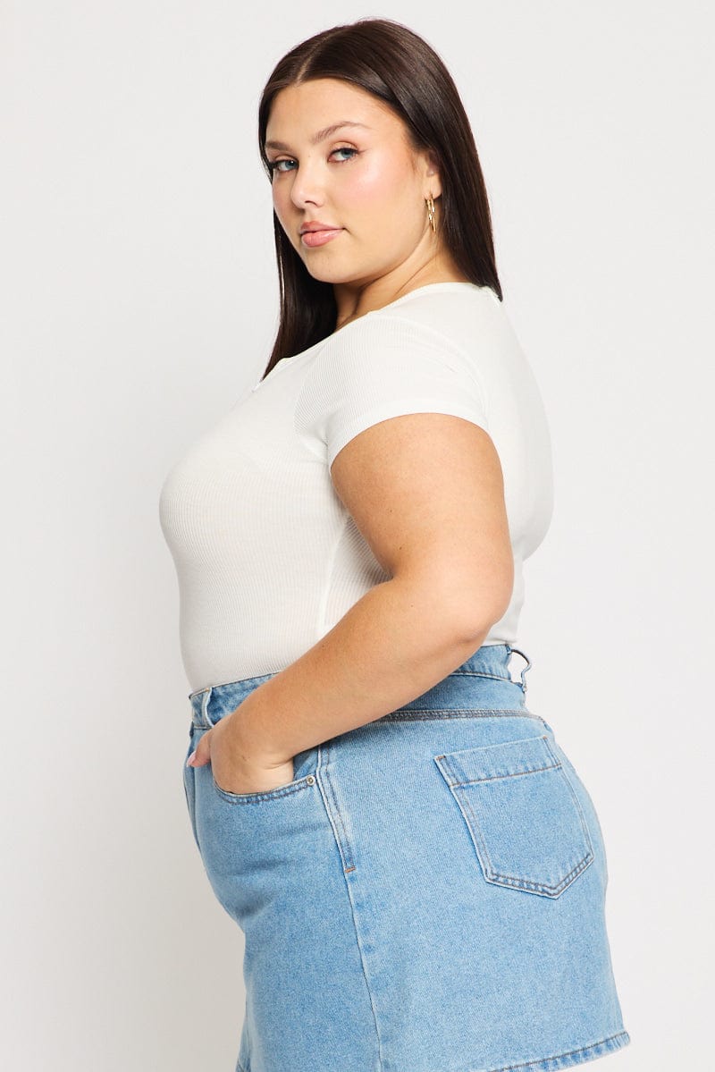 White Bodysuit Short Sleeve - Image 3