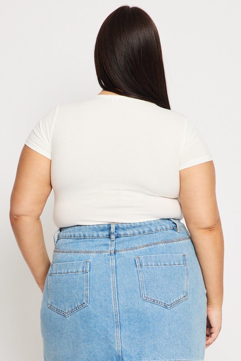 White Bodysuit Short Sleeve - Image 5