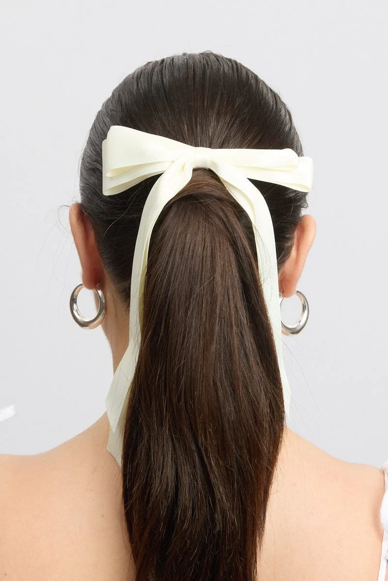 White Bow Hair Ties