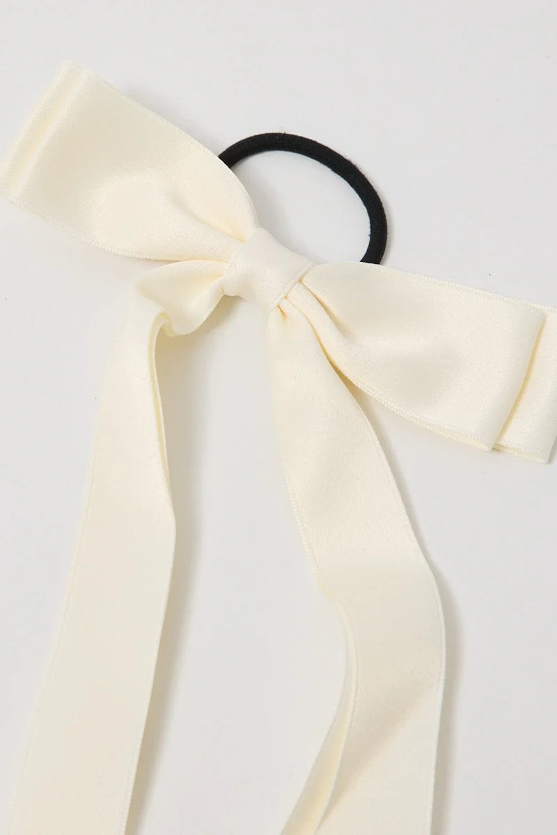 White Bow Hair Ties - Image 4