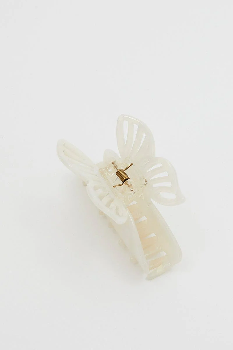 White Butterfly Hair Claw