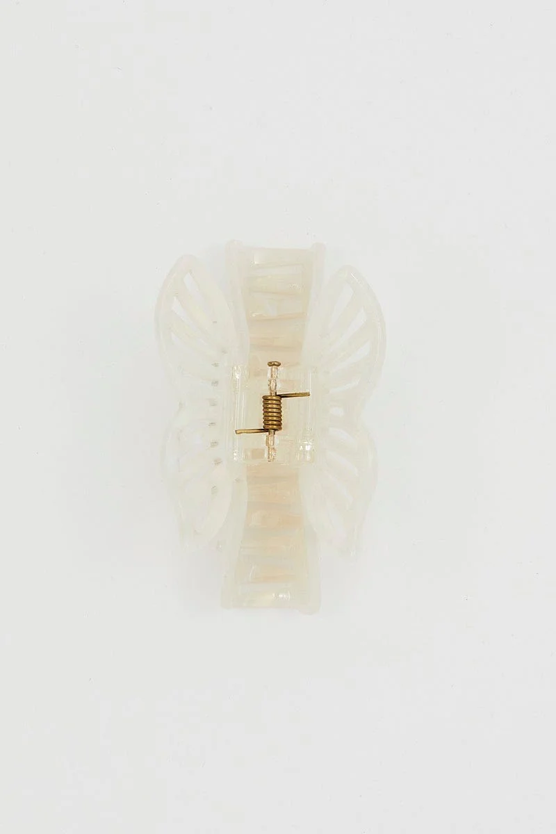 White Butterfly Hair Claw - Image 2