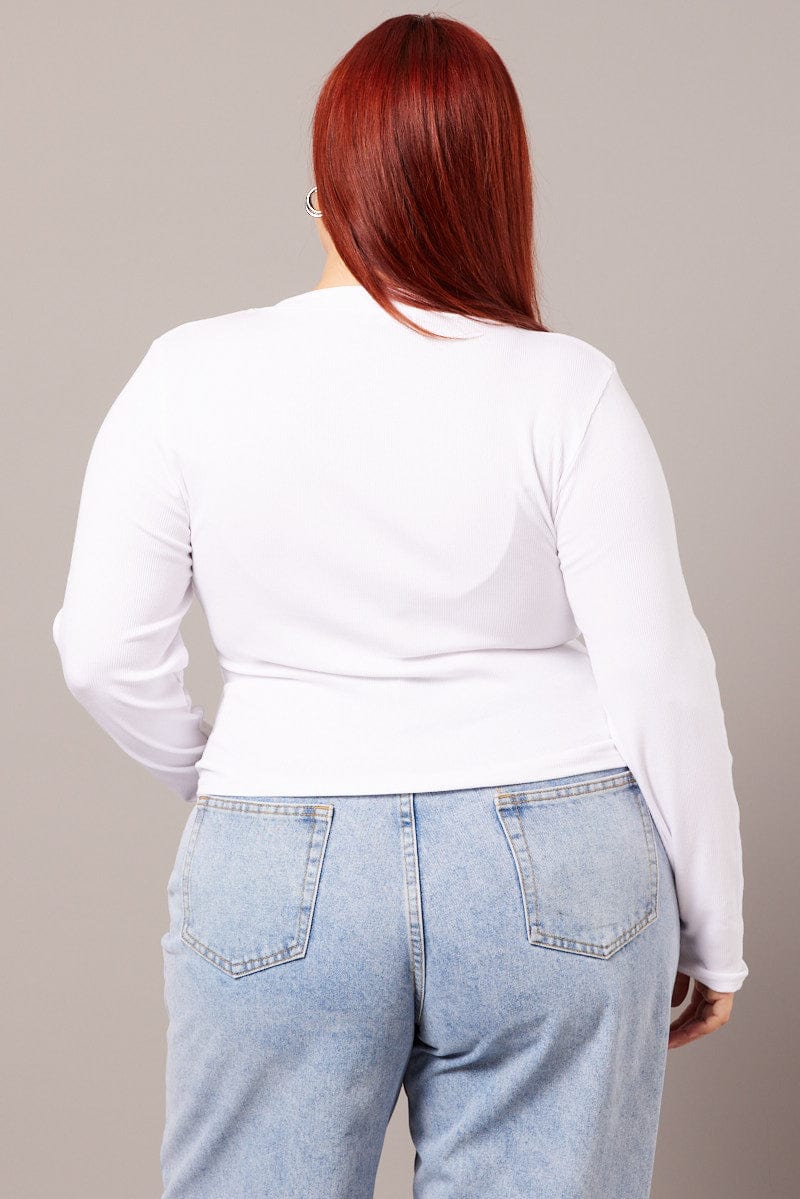 White Button Down Top Long Sleeve - Image 5