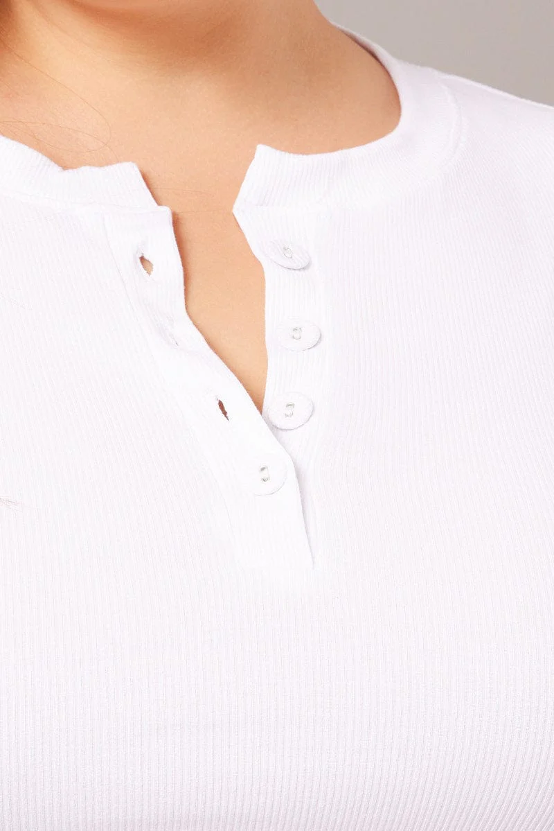 White Button Down Top Long Sleeve - Image 6