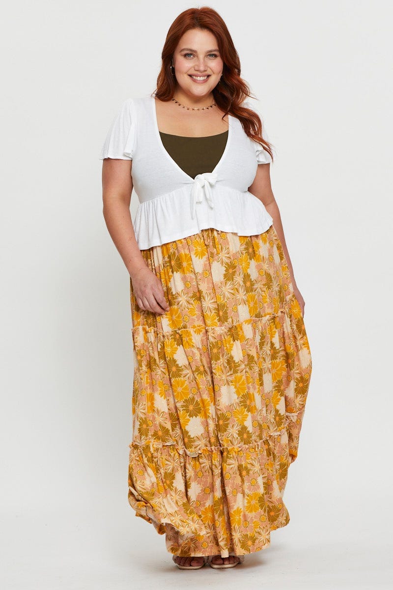 White Cardigan Short Sleeve Jersey Tie Up - Image 2