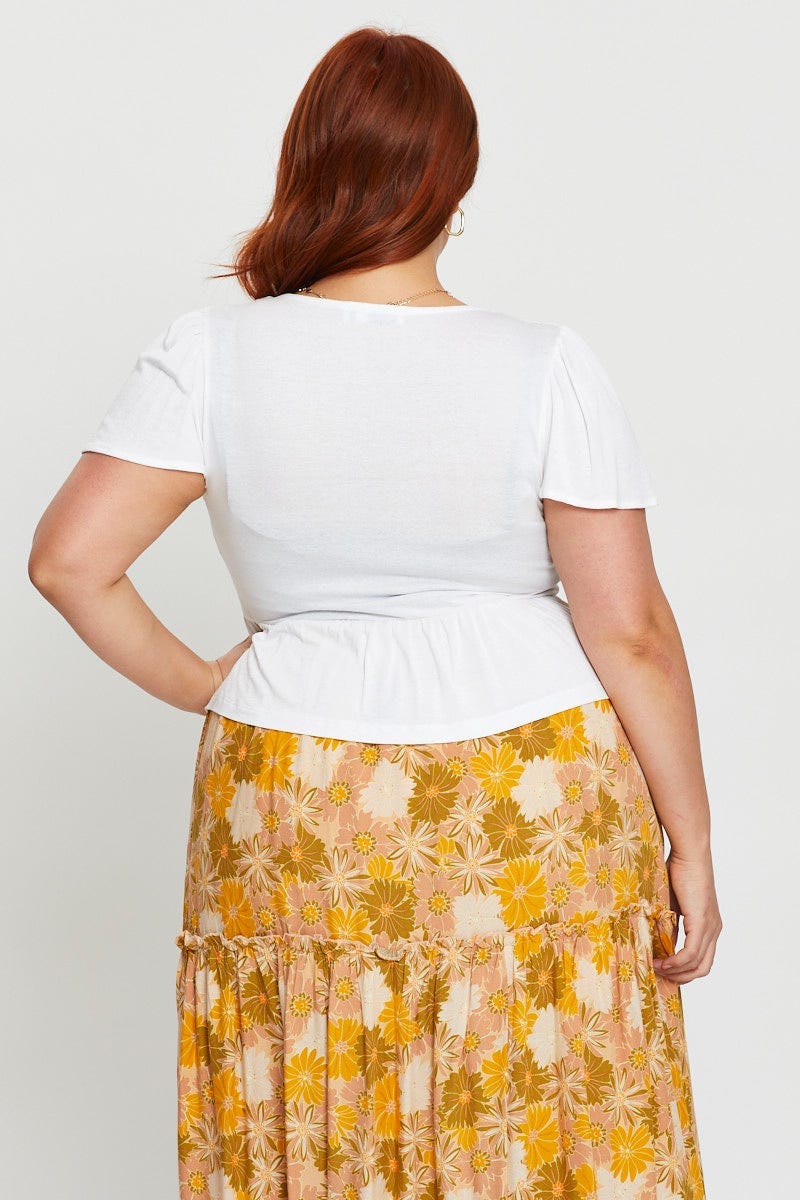 White Cardigan Short Sleeve Jersey Tie Up - Image 5