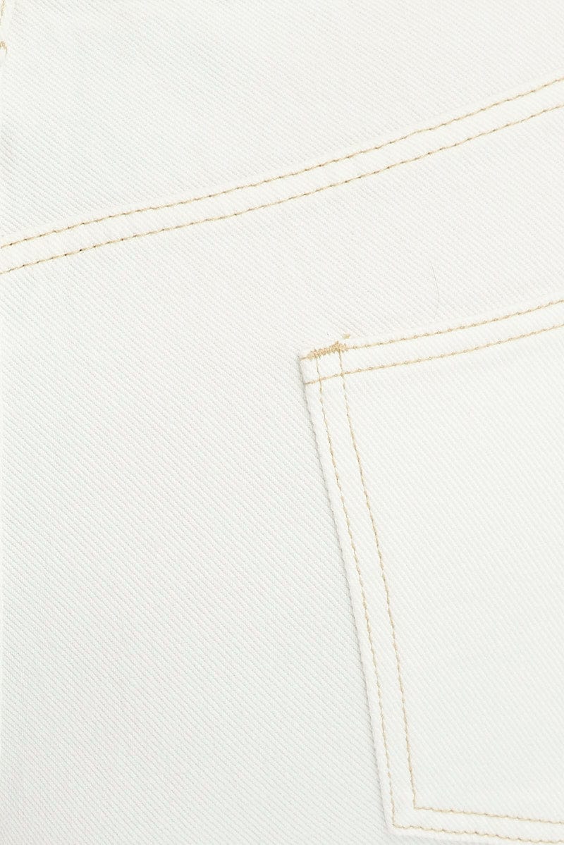 White Cargo Denim Jeans High Rise - Image 6
