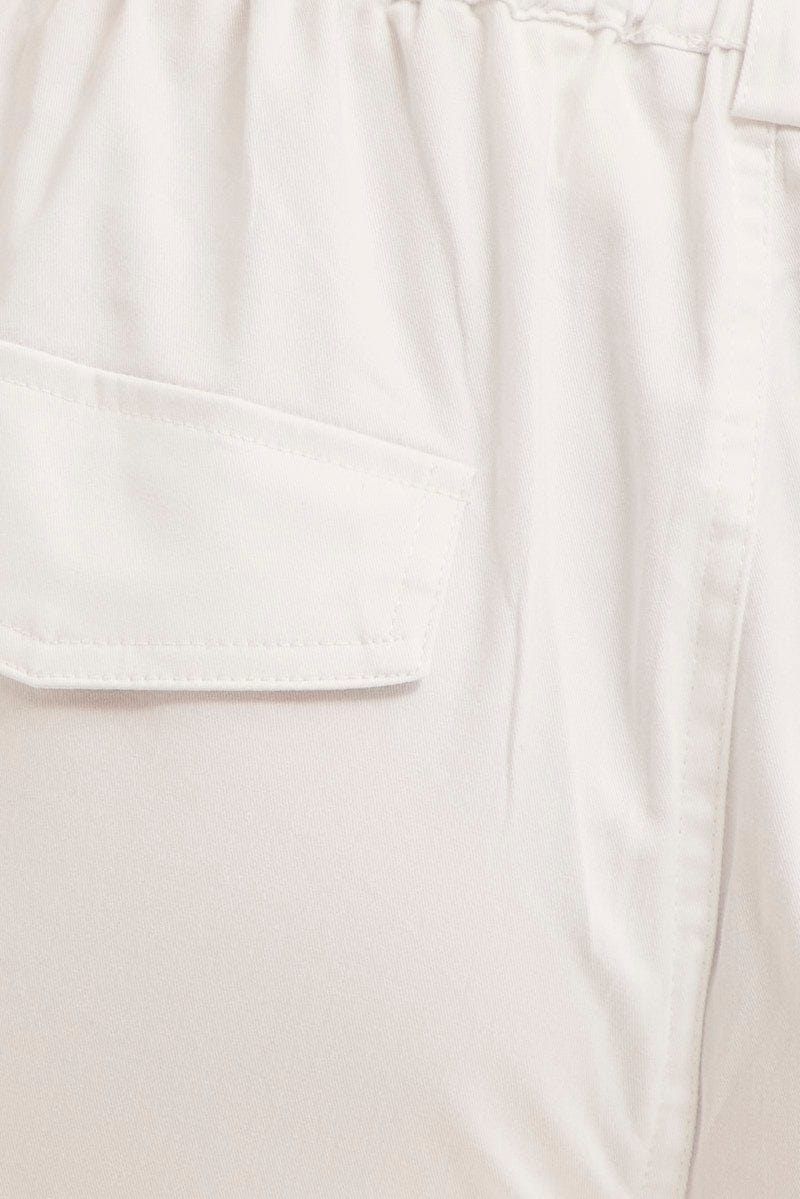 White Cargo Pants Mid Rise - Image 7