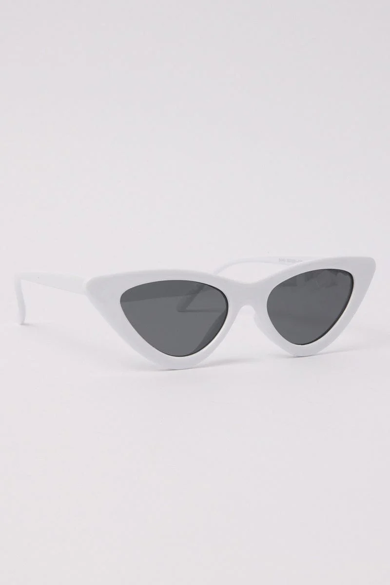 White Cat Eye Sunglasses