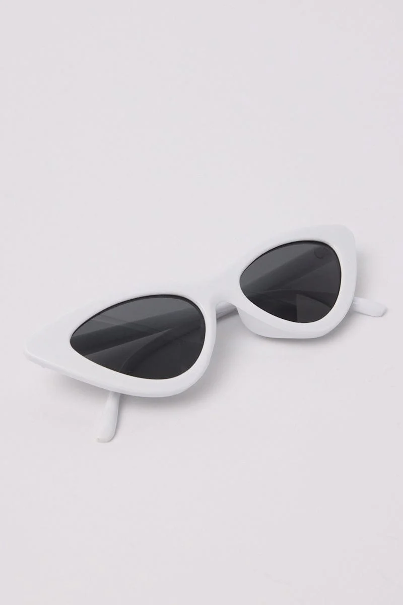 White Cat Eye Sunglasses - Image 2