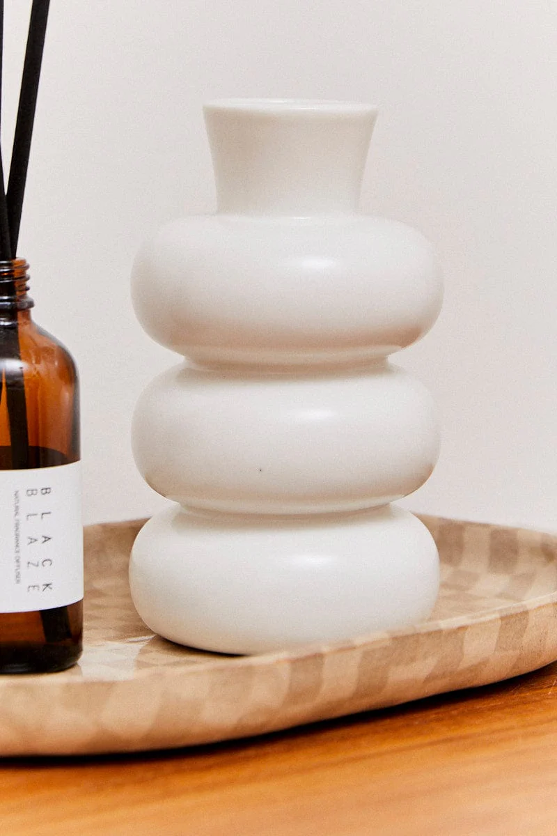 White Ceramic Taper Vase - Image 2