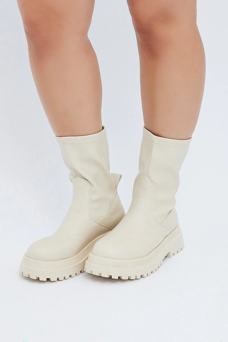 White Chucky Sock Boots - Image 2