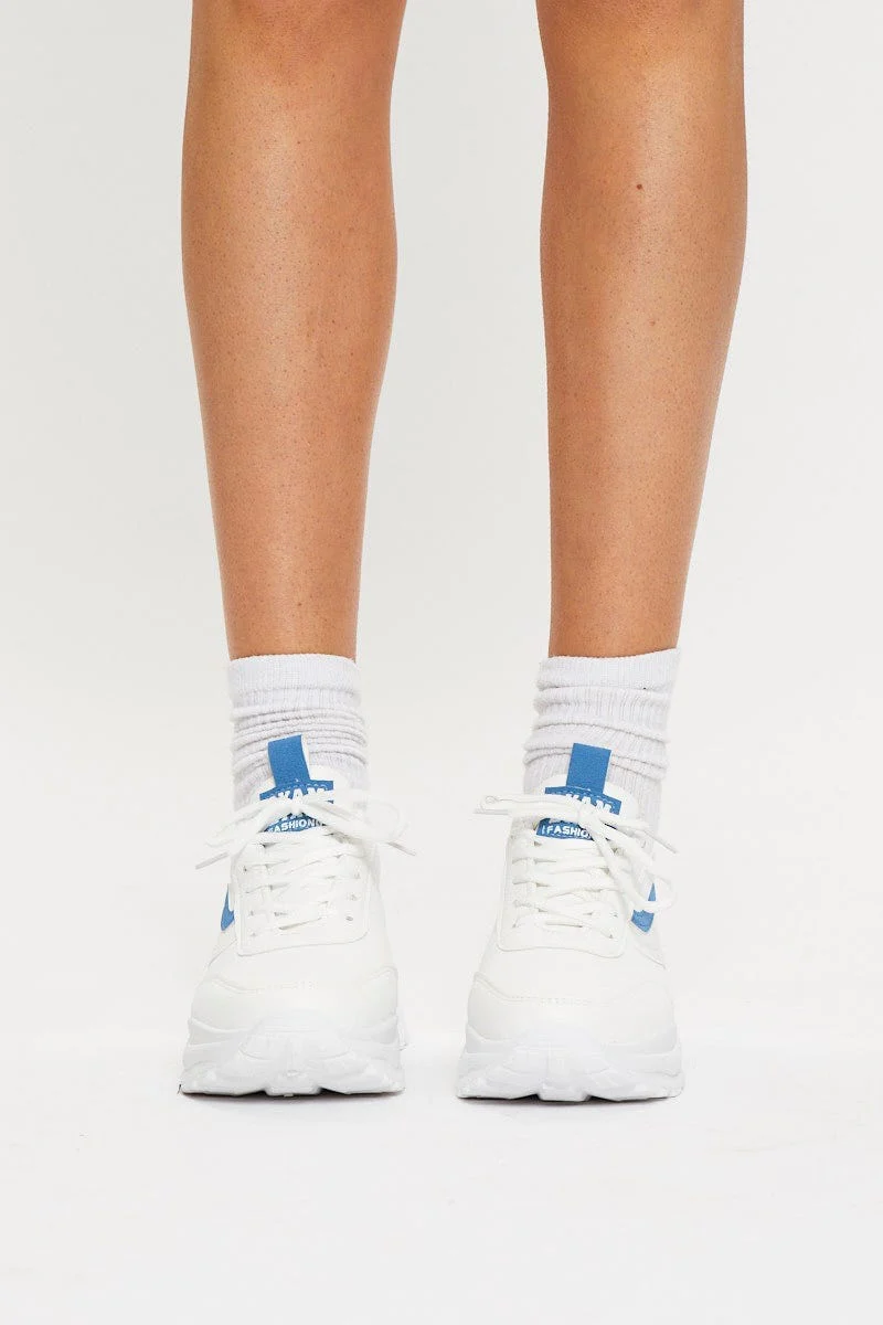 White Chunky Pastel Sneakers - Image 2