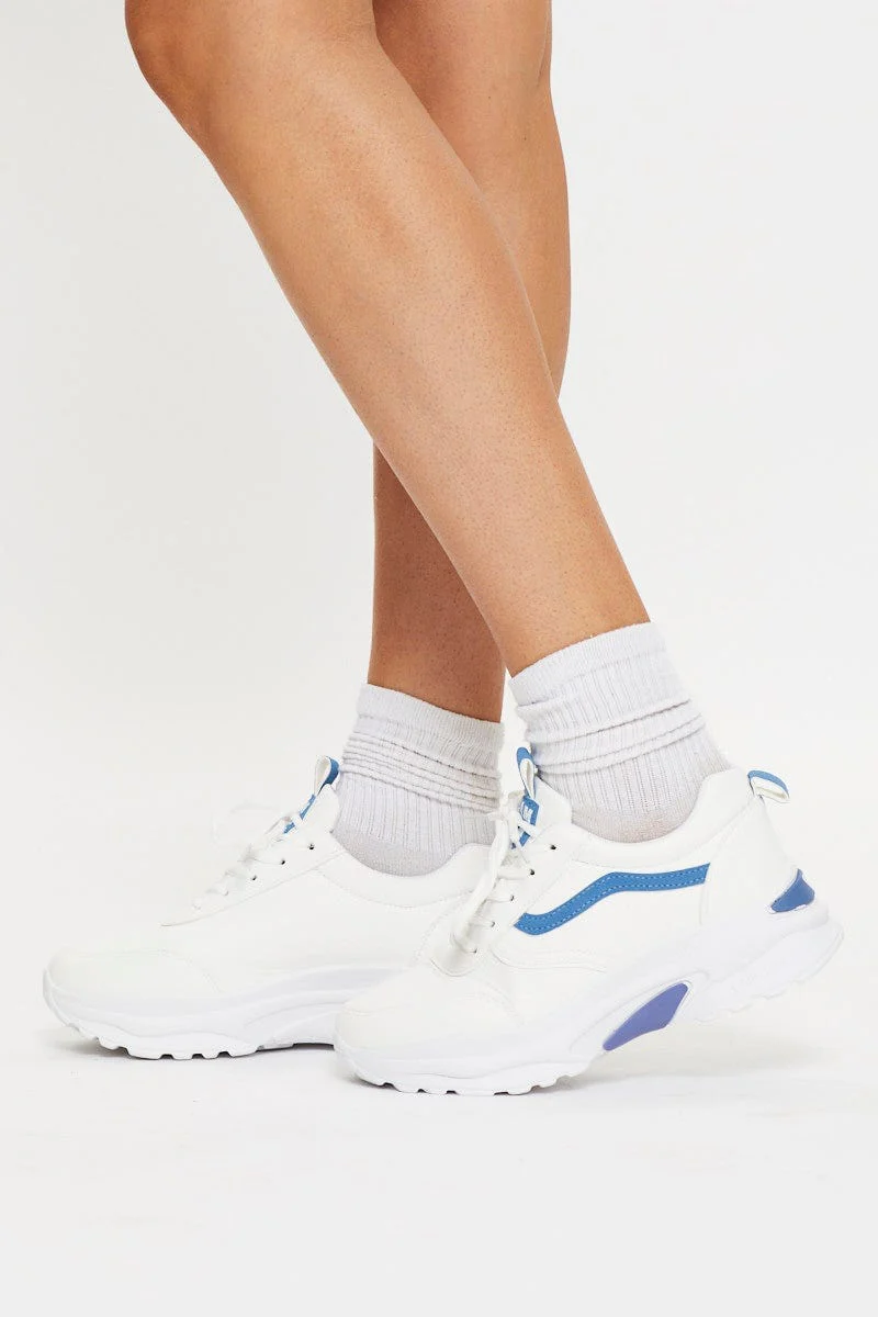 White Chunky Pastel Sneakers - Image 3