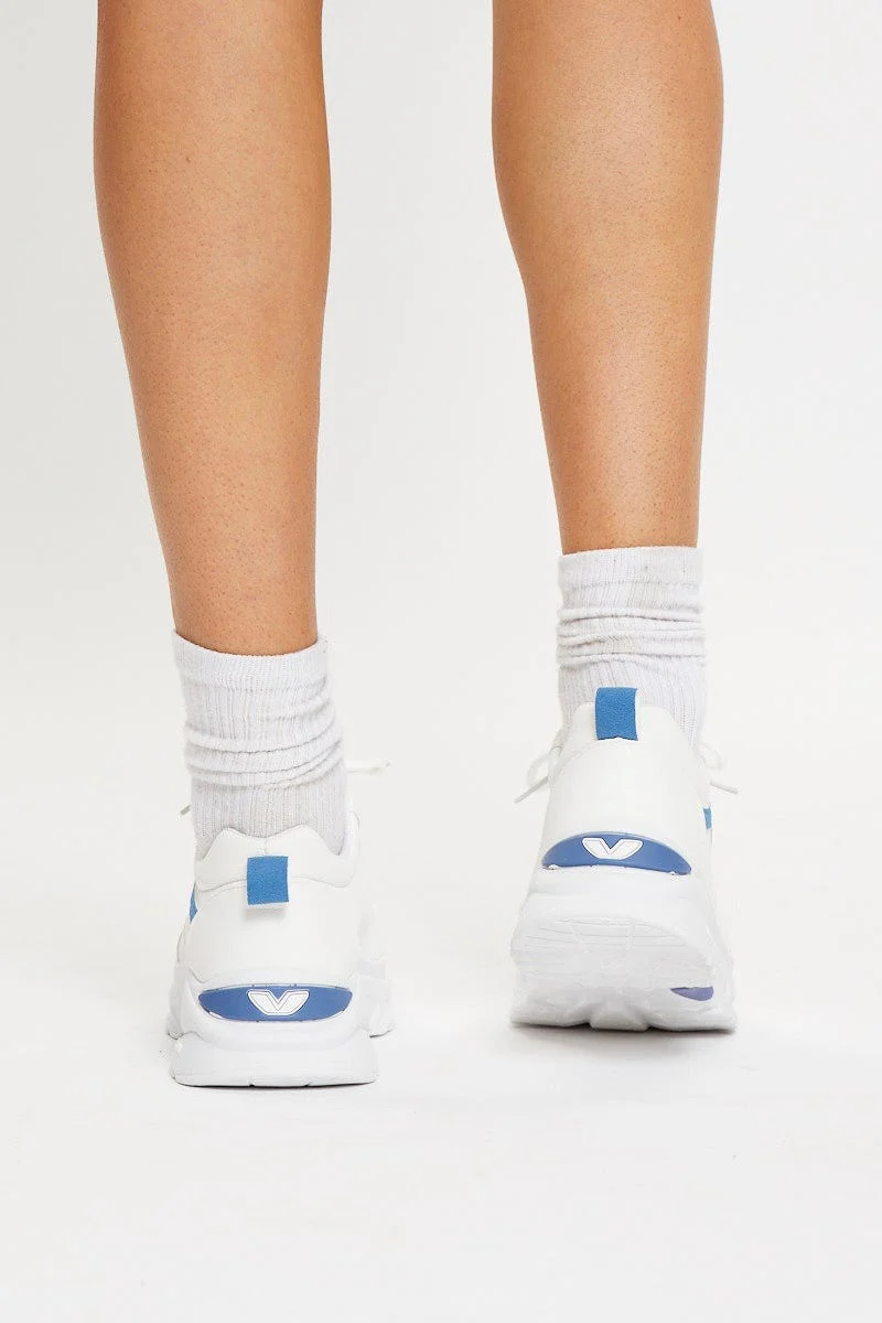 White Chunky Pastel Sneakers - Image 4