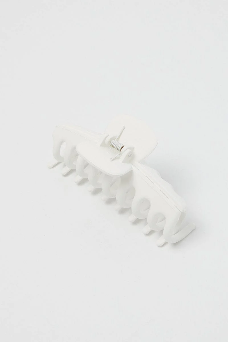 White Classic Hair Claw Clip - Image 4