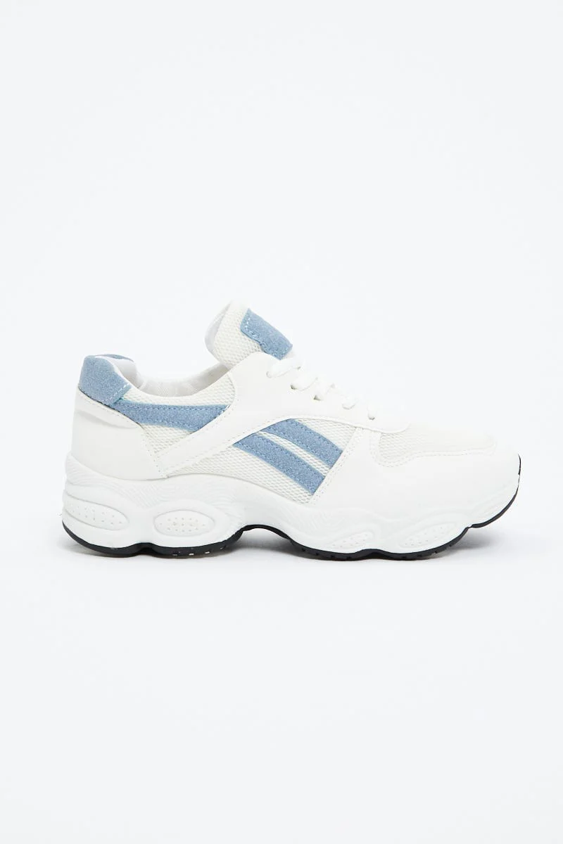 White Colourblock Chunky Sneakers - Image 2
