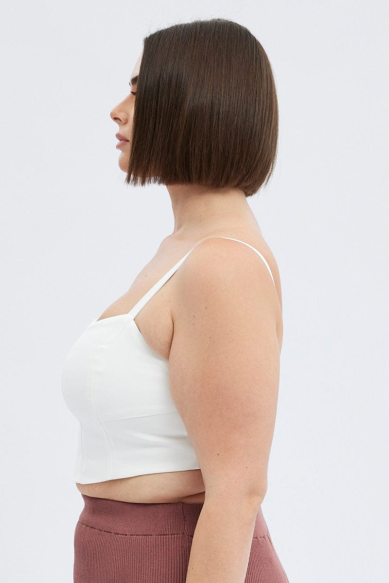 White Corset Top Sleeveless Crop - Image 4