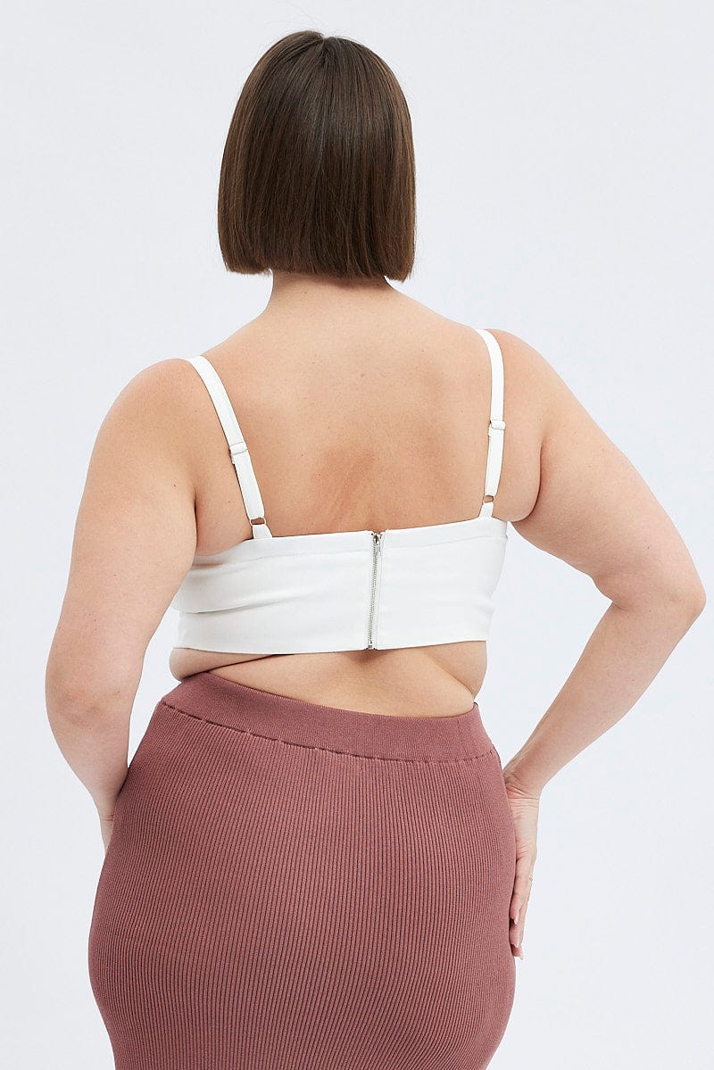 White Corset Top Sleeveless Crop - Image 5