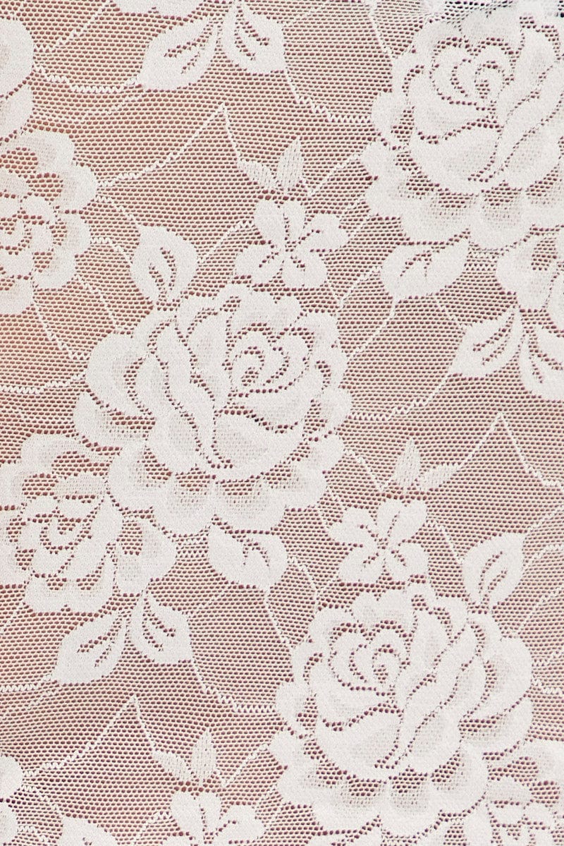 White Corset Top Stretch Lace Crop - Image 6