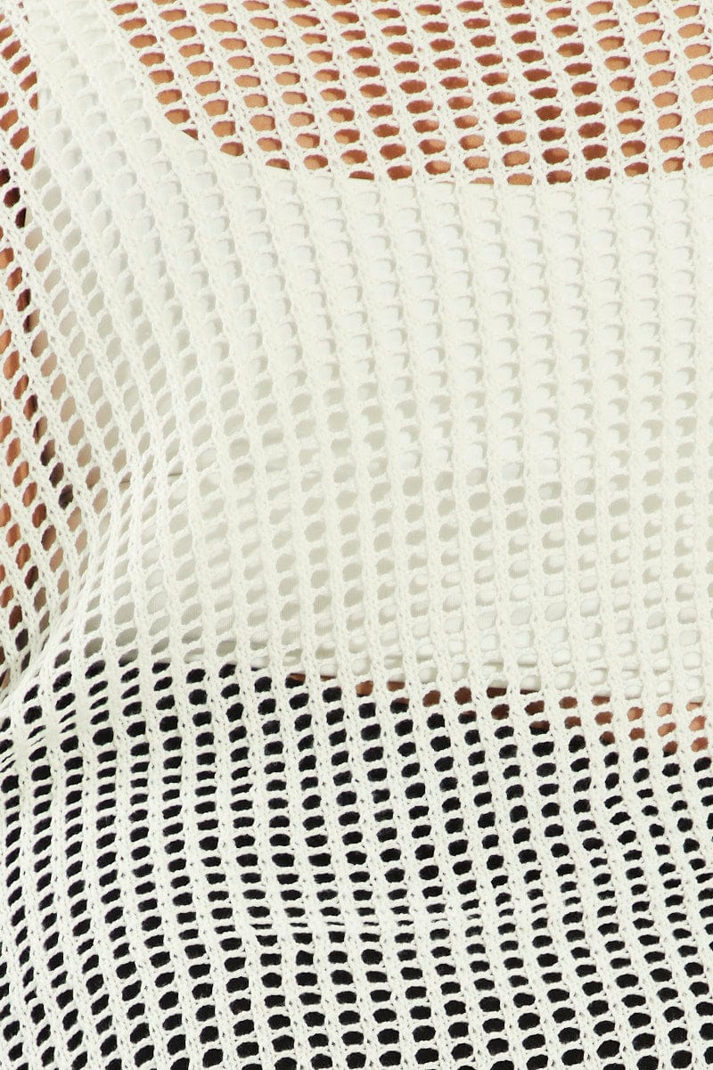 White Crochet Cardigan Longline - Image 6