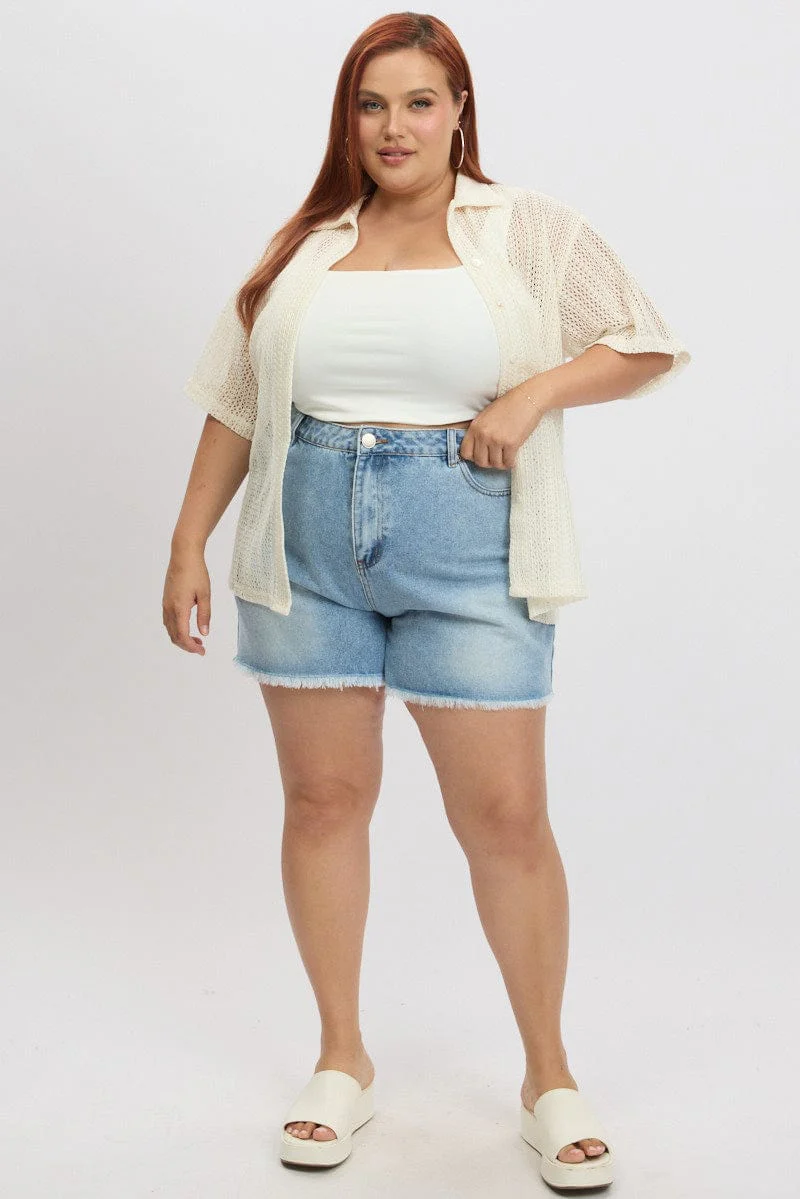 White Crochet collar Cardigan - Image 3