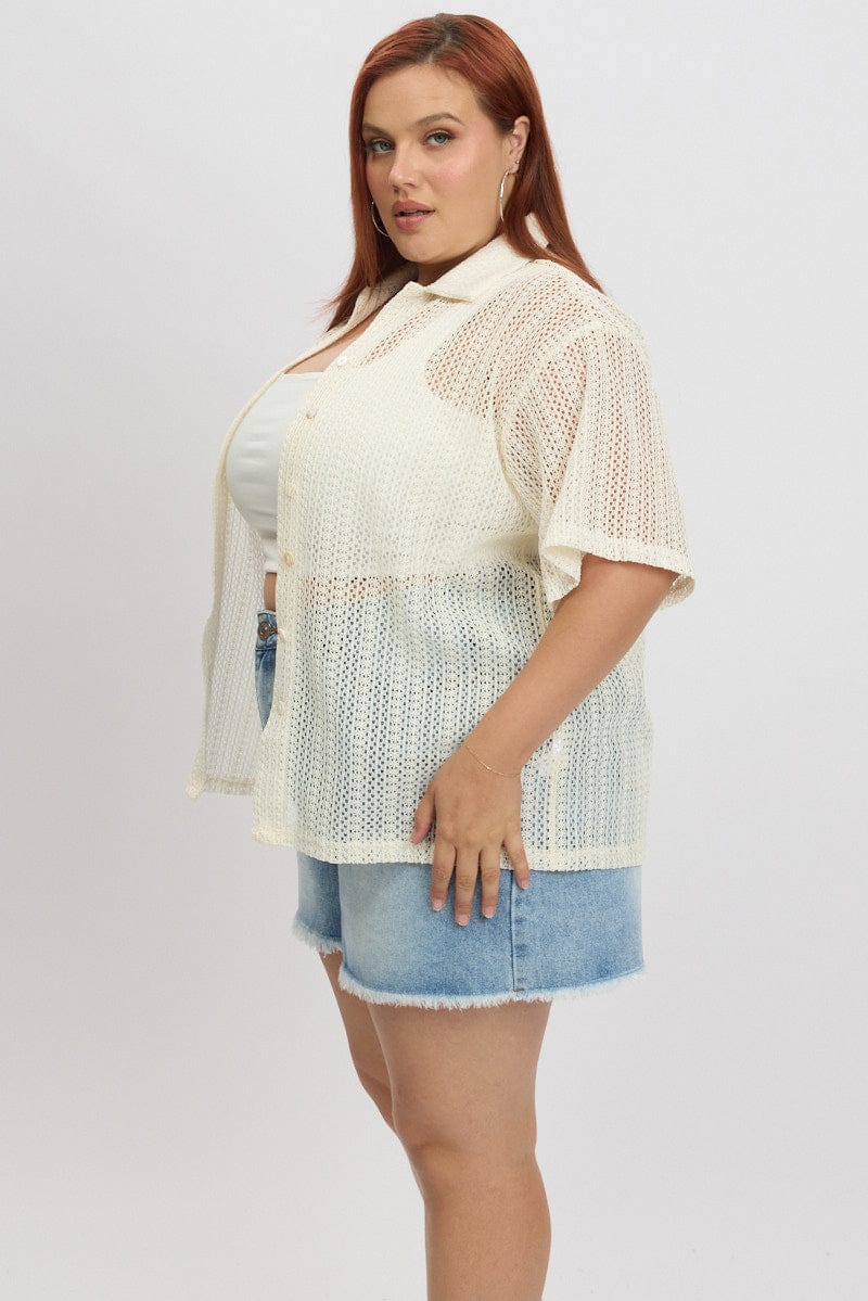 White Crochet collar Cardigan - Image 4