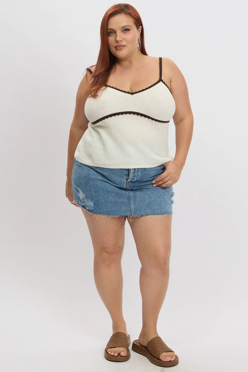 White Crochet Knit Top - Image 2