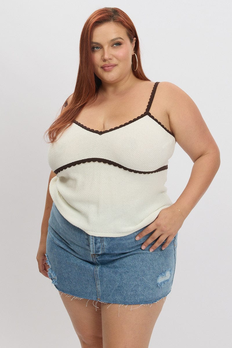 White Crochet Knit Top - Image 3