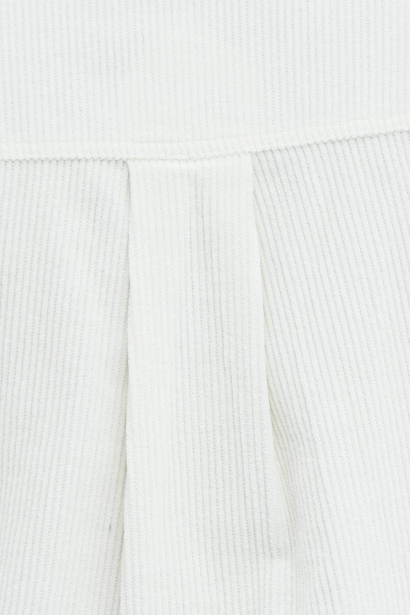 White Crop Jacket Corduroy Button Front - Image 6