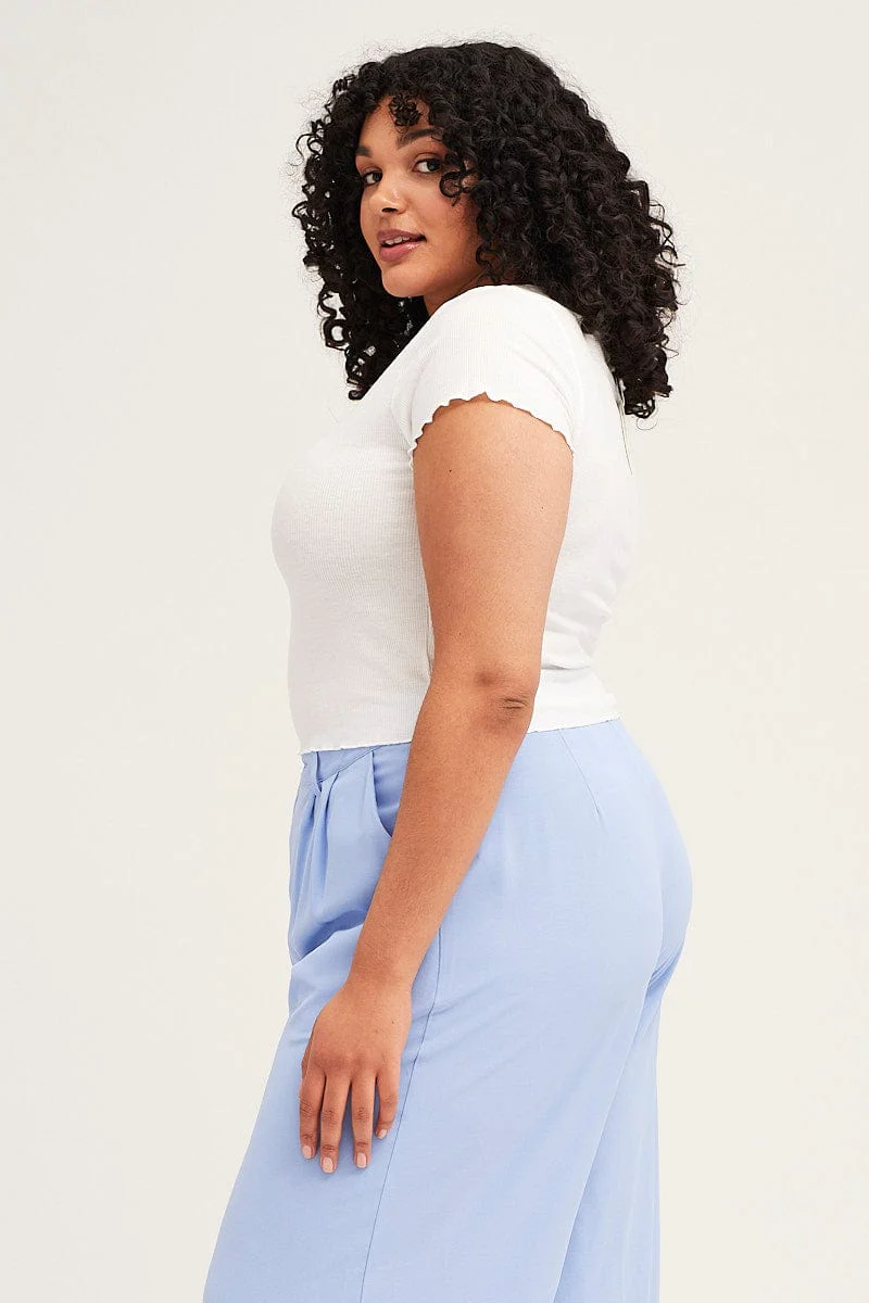 White Crop T-shirt Short Sleeve - Image 3