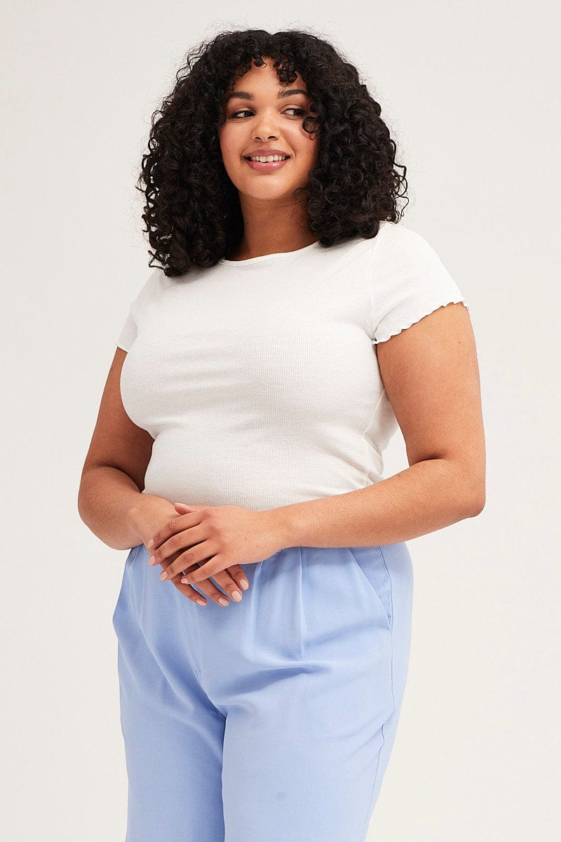 White Crop T-shirt Short Sleeve - Image 4