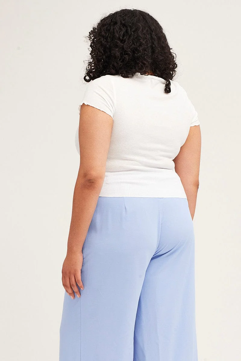 White Crop T-shirt Short Sleeve - Image 5