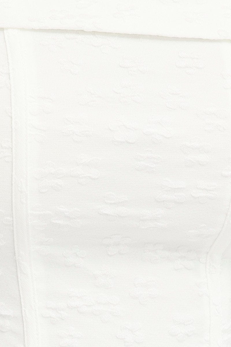 White Crop Top Broderie Corset Top - Image 6