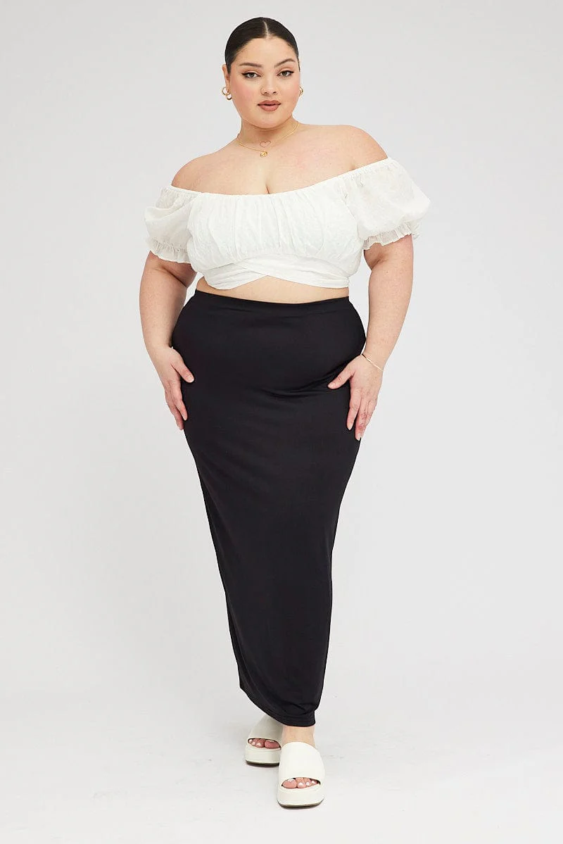 White Crop Top Short Sleeve Tie Back - Image 2