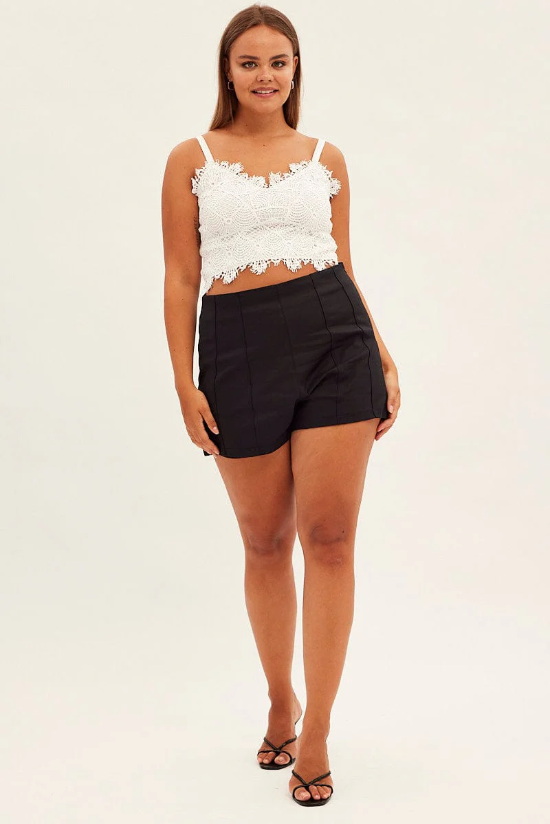 White Crop Top Sleeveless Lace - Image 2